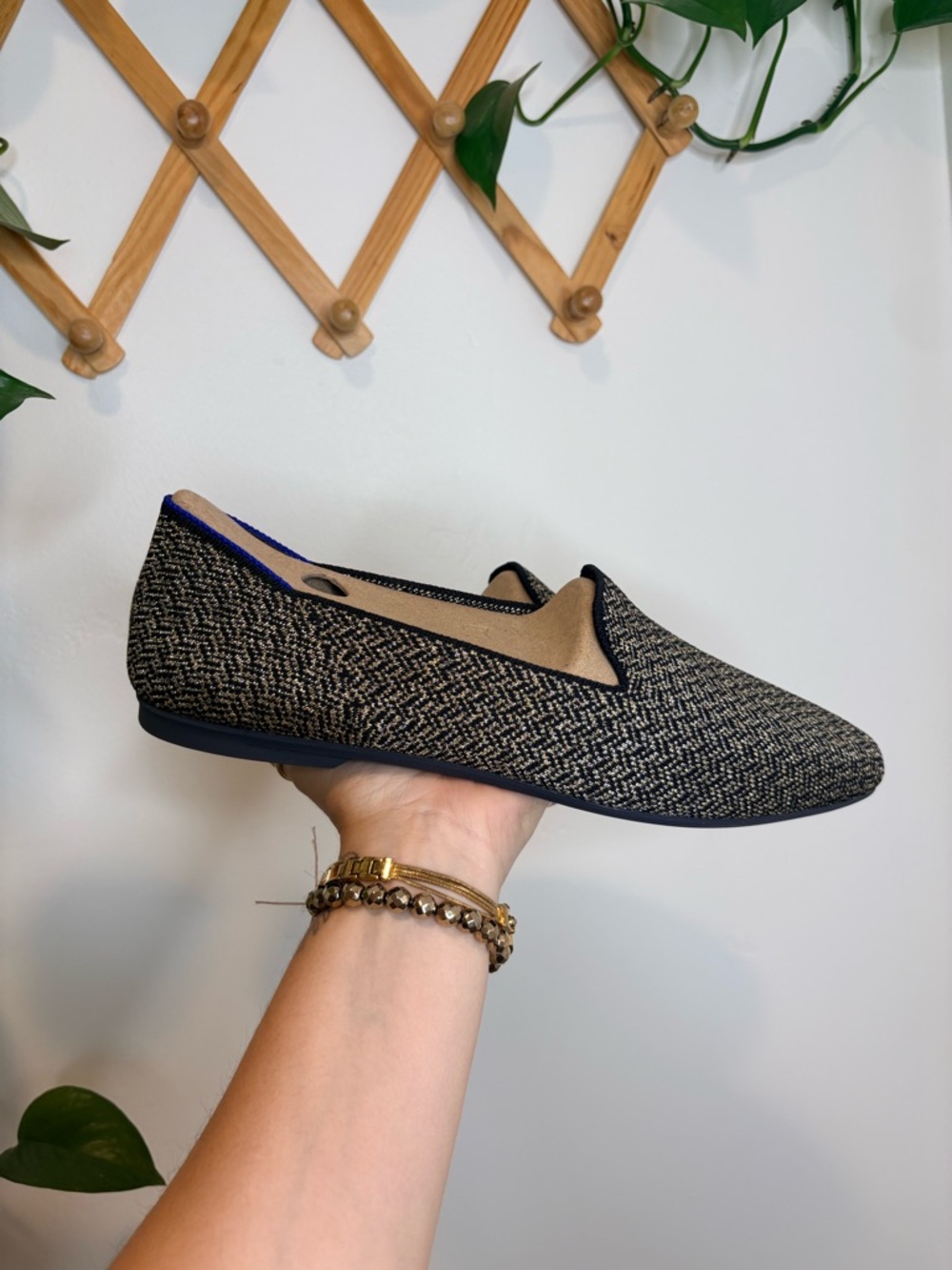 ROTHYS Almond Loafer in Sparkle Herringbone